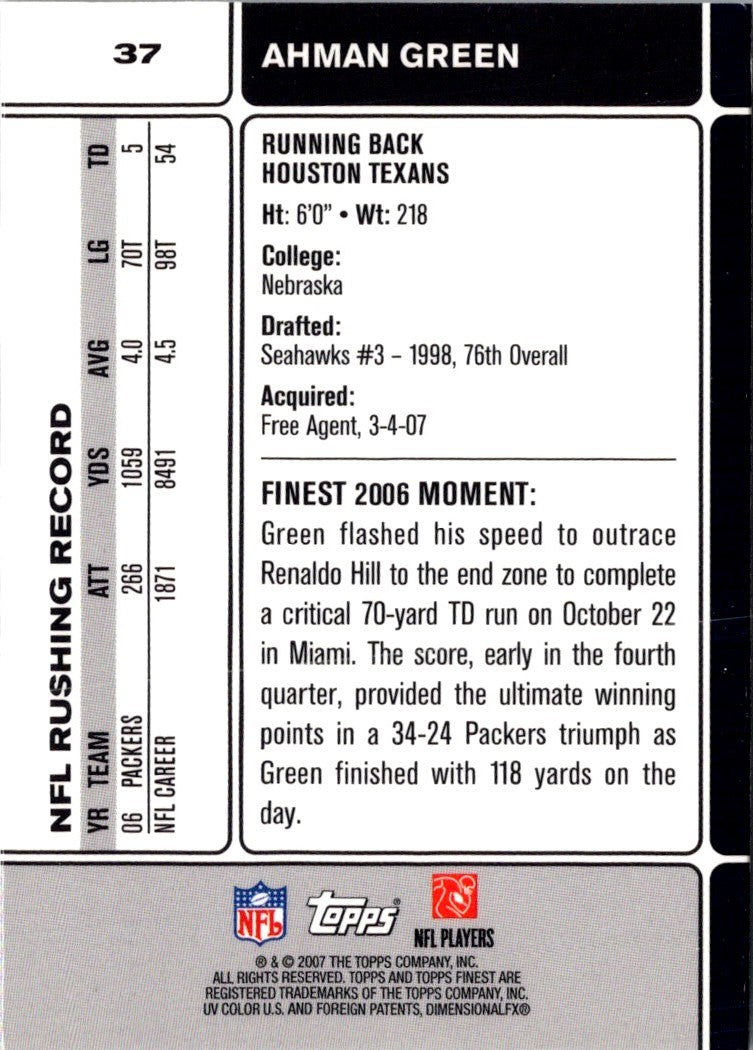 2007 Finest Ahman Green
