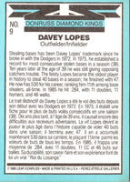1986 Donruss Diamond Kings Davey Lopes #9