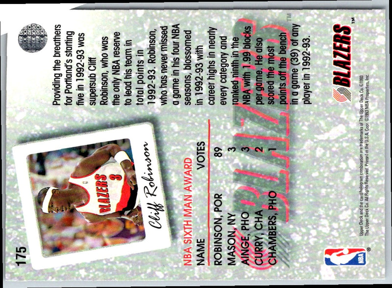 1993 Upper Deck Cliff Robinson