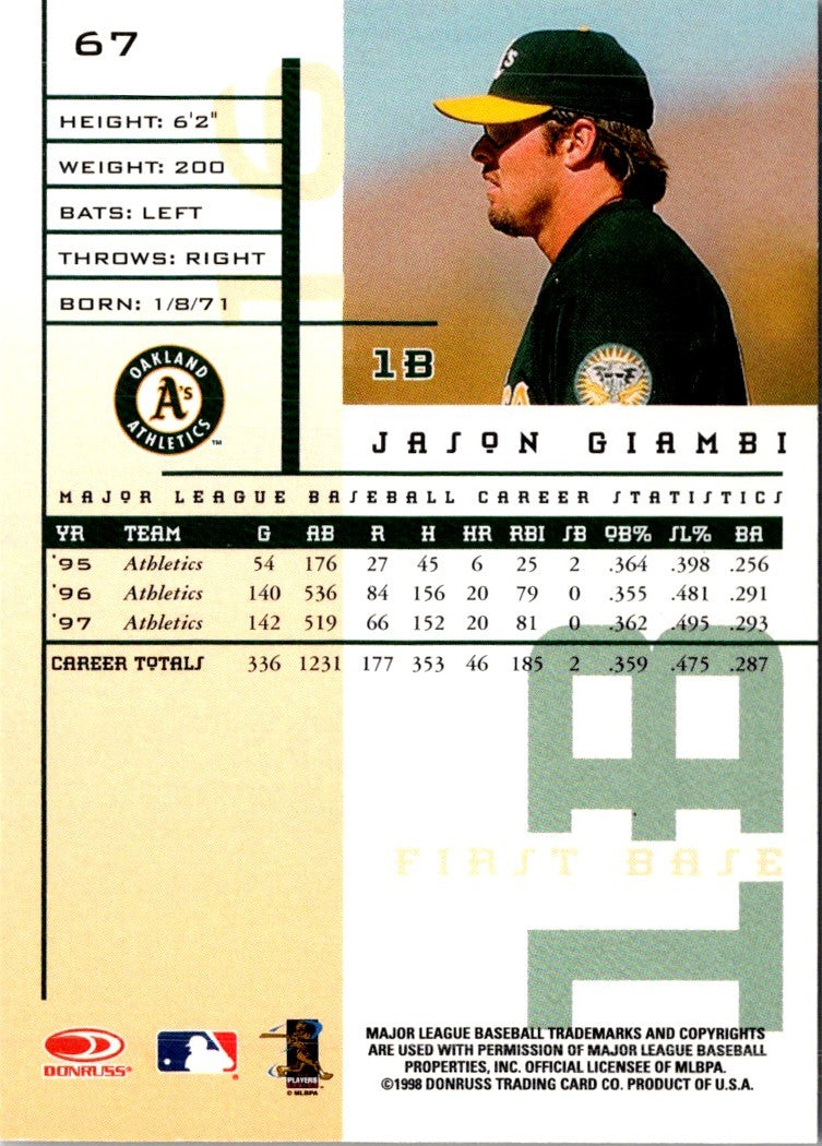 1998 Leaf Rookies & Stars Jason Giambi