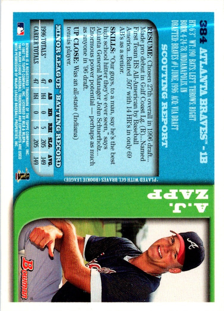 1997 Bowman A.J. Zapp