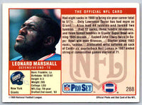 1989 NFL Proset Leonard Marshall #288