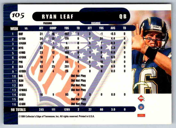 1998 Edge Ryan Leaf #105