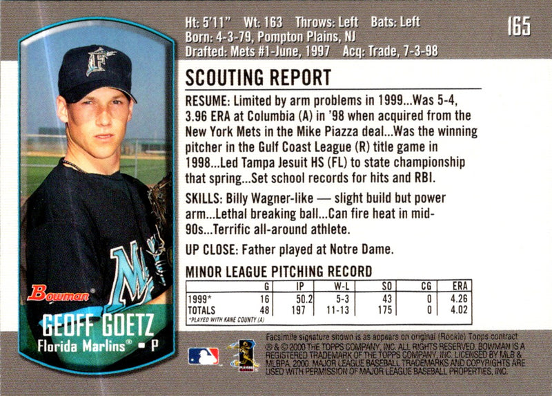 2000 Bowman Geoff Goetz