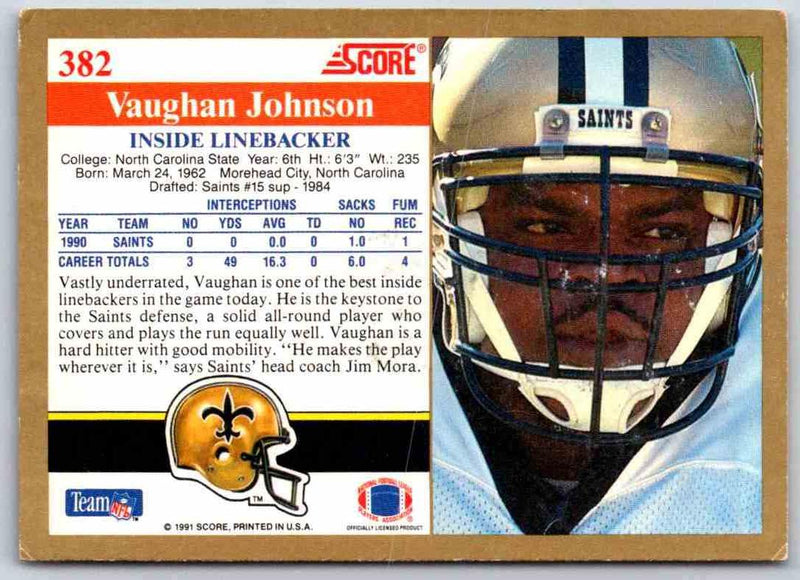 1991 Score Vaughan Johnson