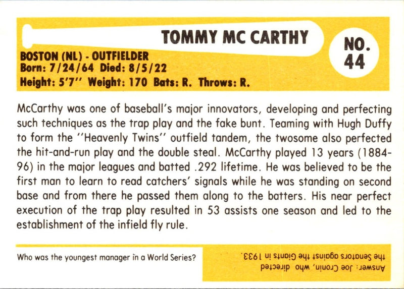 1980 SSPC HOF Tom McCarthy