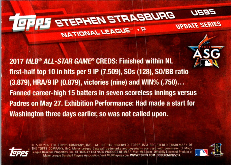 2017 Topps Update Stephen Strasburg