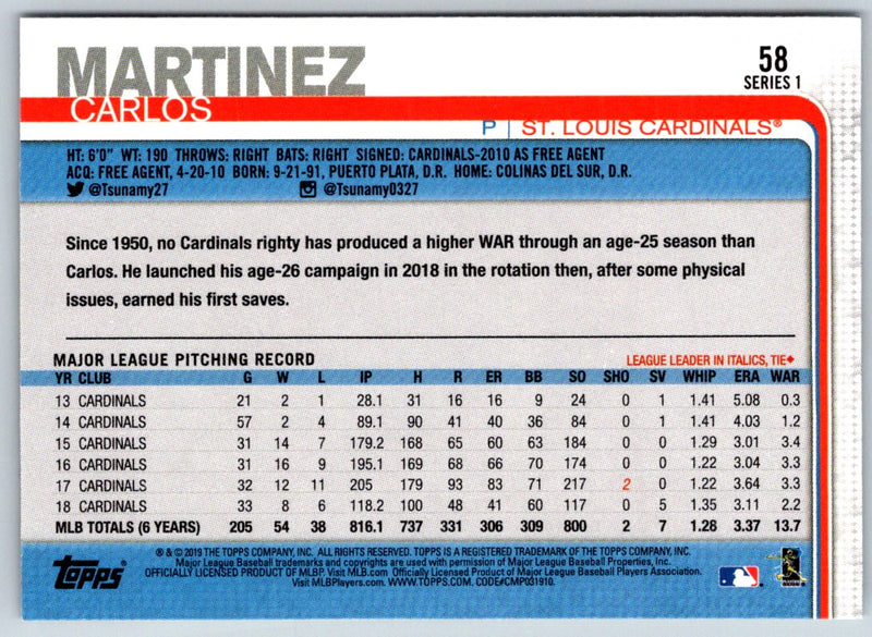 2019 Topps Carlos Martinez