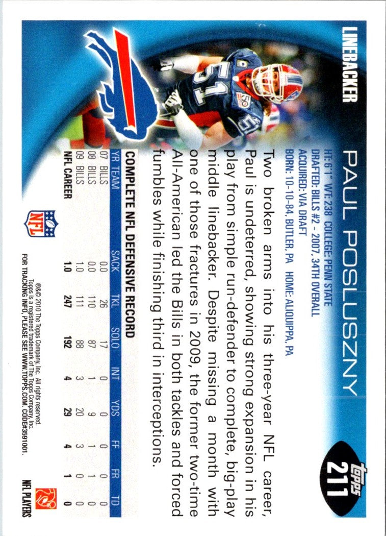 2010 Topps Paul Posluszny