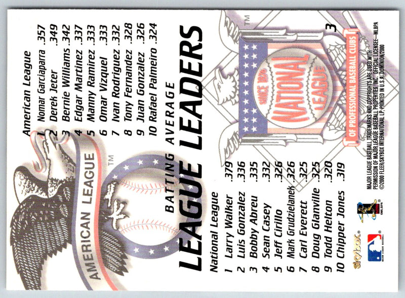 2000 SkyBox Dominion Larry Walker/Nomar Garciaparra