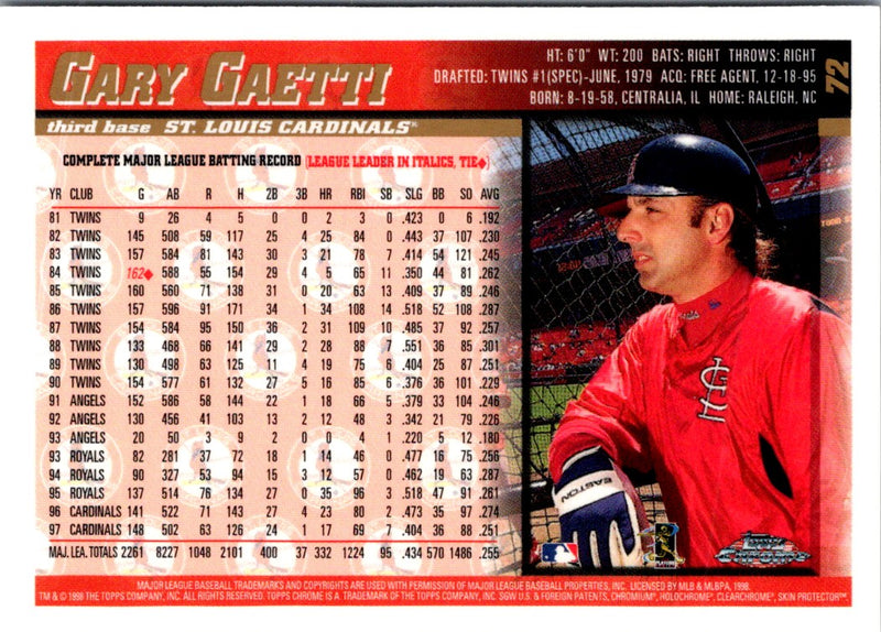 1998 Topps Chrome Gary Gaetti