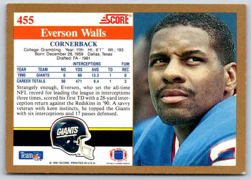 1991 Score Everson Walls