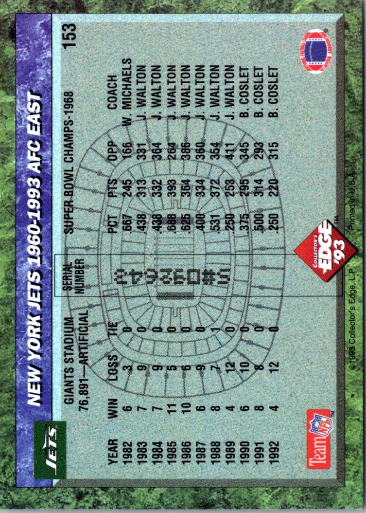 1993 Collector's Edge New York Jets