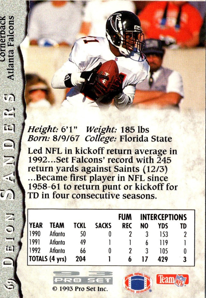 1993 Pro Set Deion Sanders