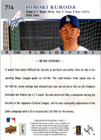 2008 Upper Deck Hiroki Kuroda #714 Rookie
