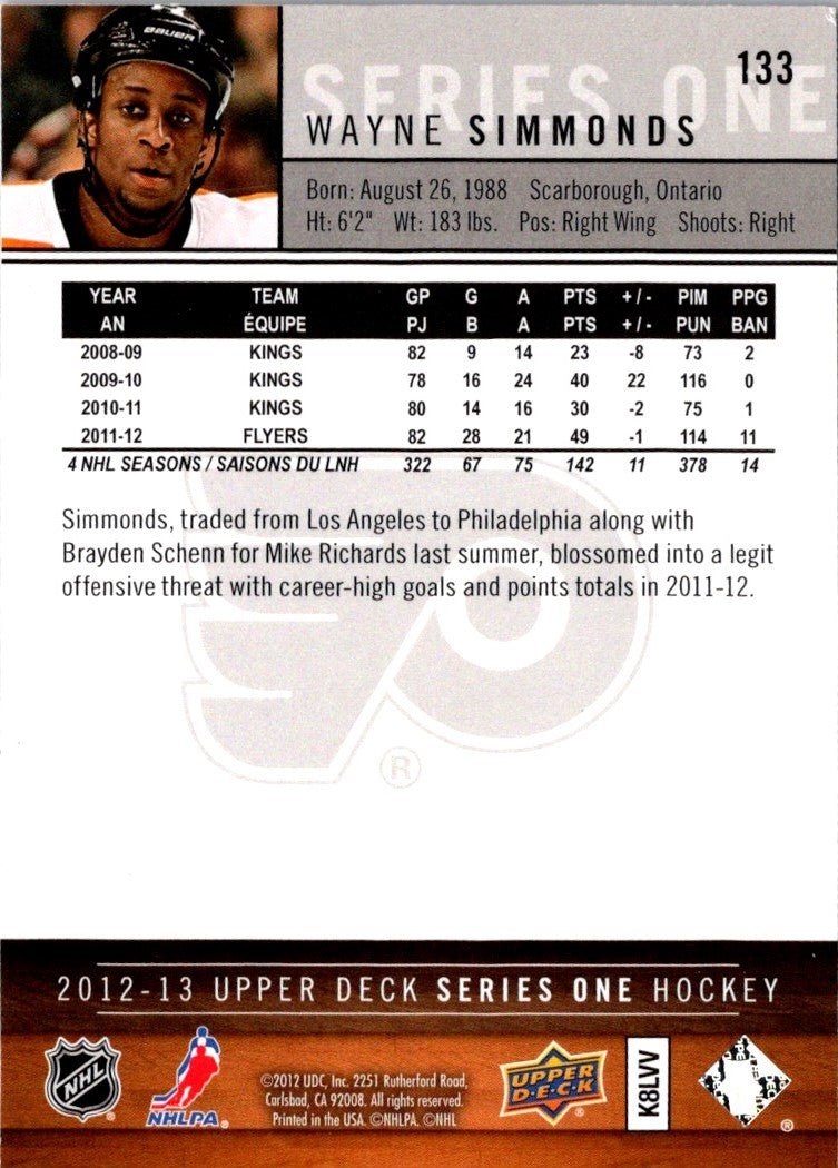 2012 Upper Deck Wayne Simmonds