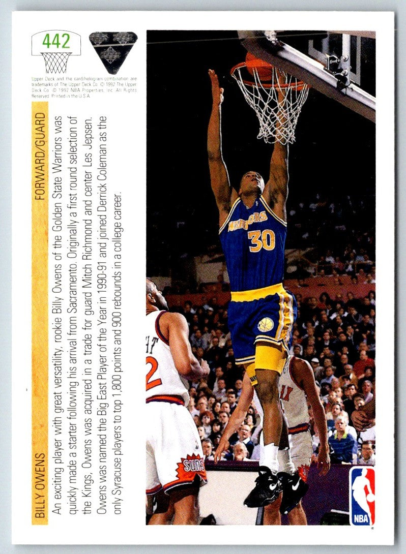 1991 Upper Deck Billy Owens