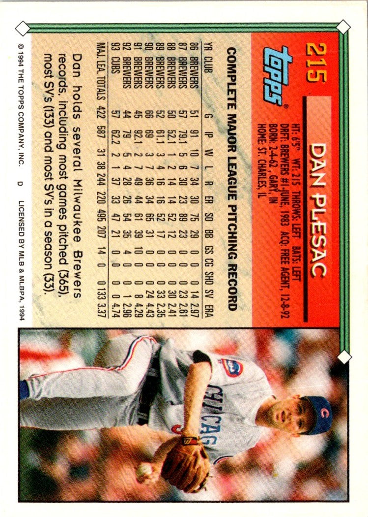 1994 Topps Dan Plesac