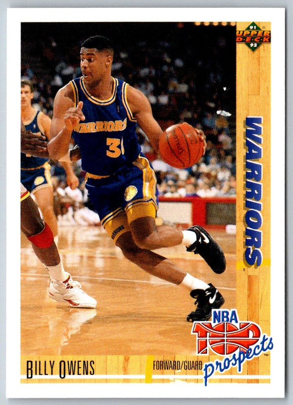 1991 Upper Deck Billy Owens #442 Rookie