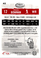 2008 SAGE HIT Adarius Bowman #42