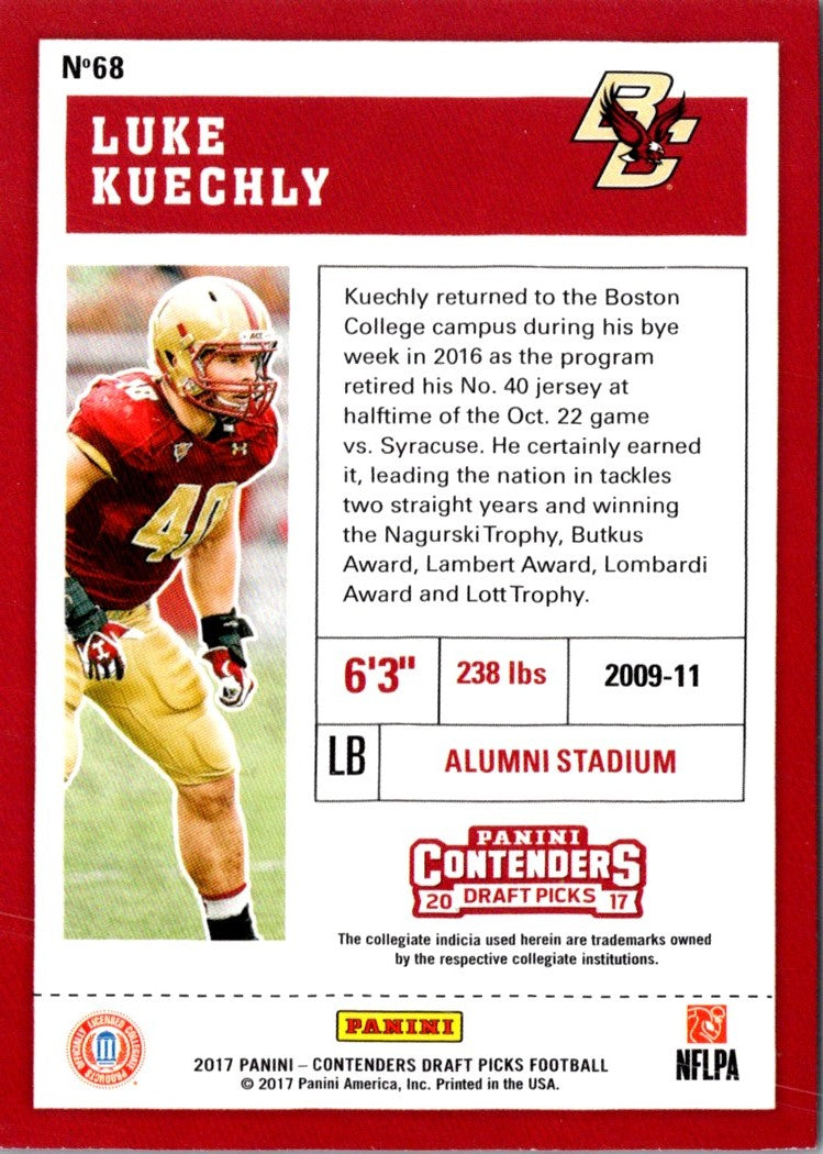 2017 Panini Contenders Draft Picks Luke Kuechly