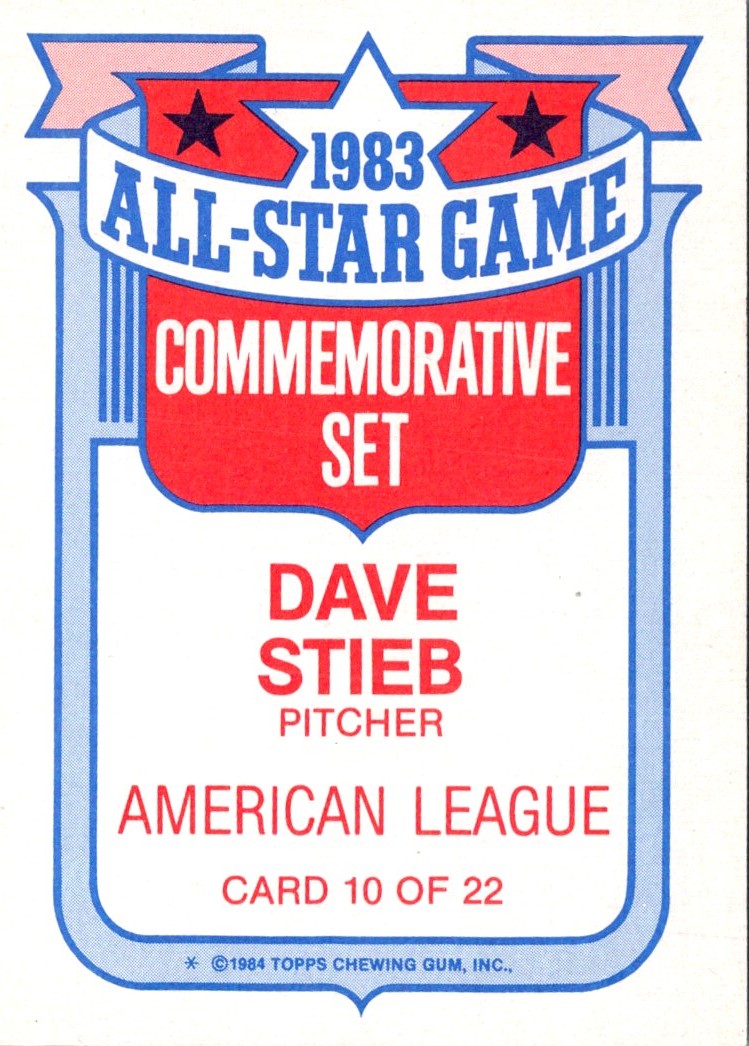 1984 Topps Glossy All-Stars Dave Stieb