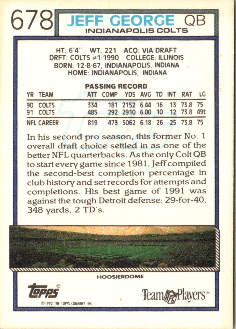 1992 Topps Jeff George