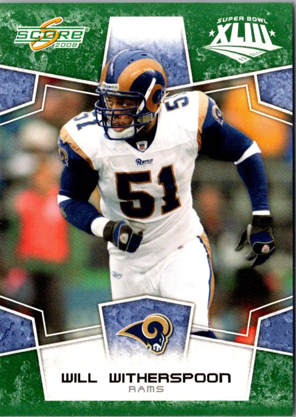 2008 Score Super Bowl XLIII Will Witherspoon #297