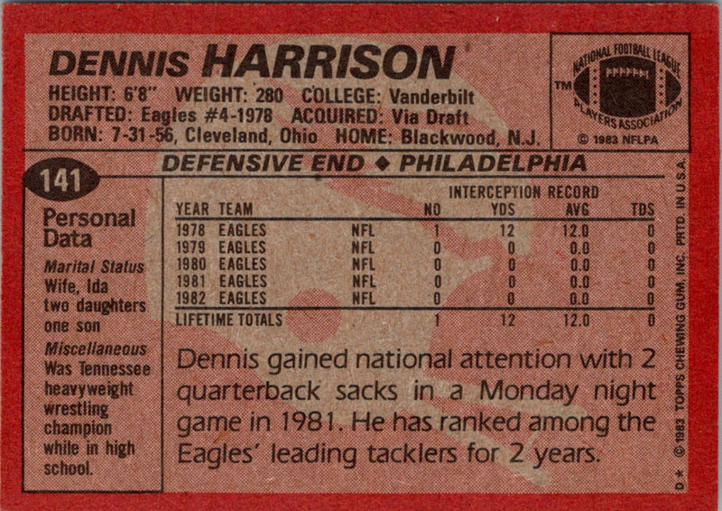 1983 Topps Dennis Harrison