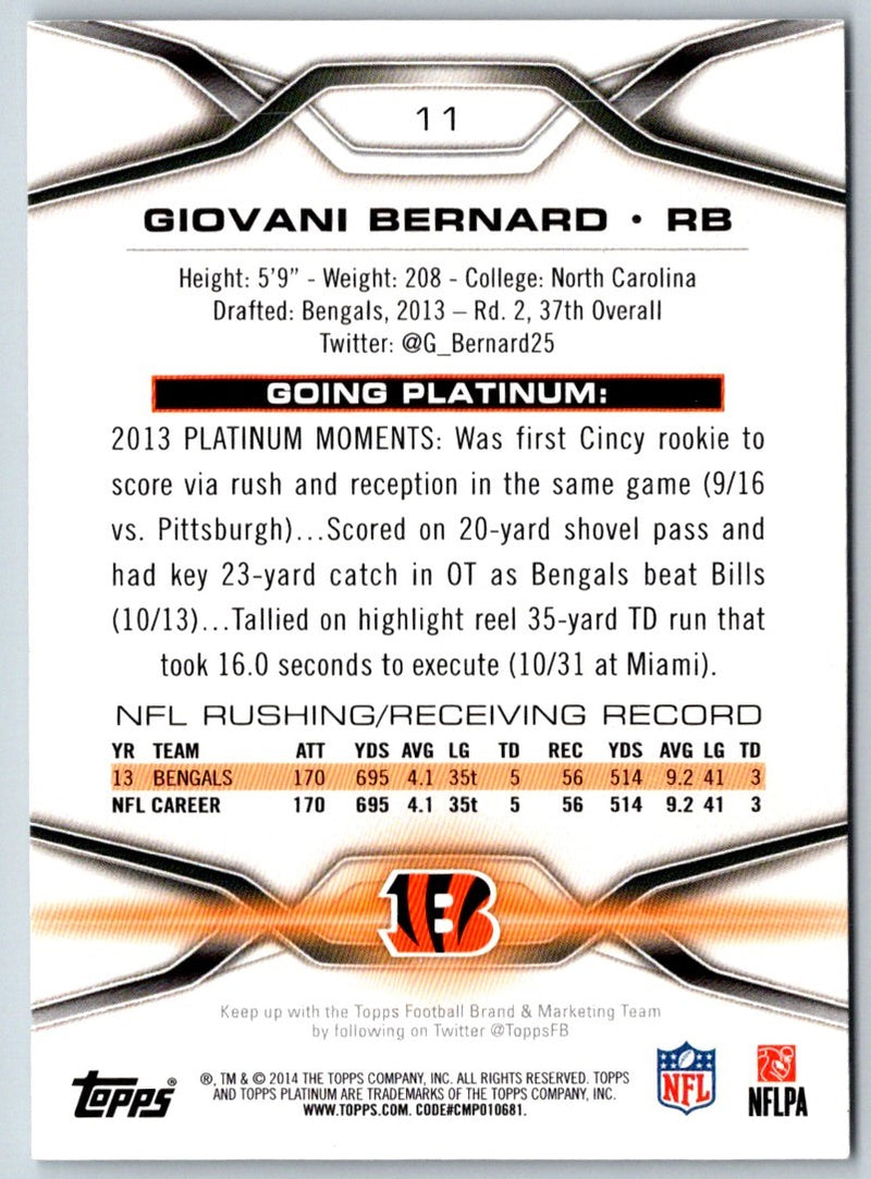 2014 Topps Platinum Giovani Bernard