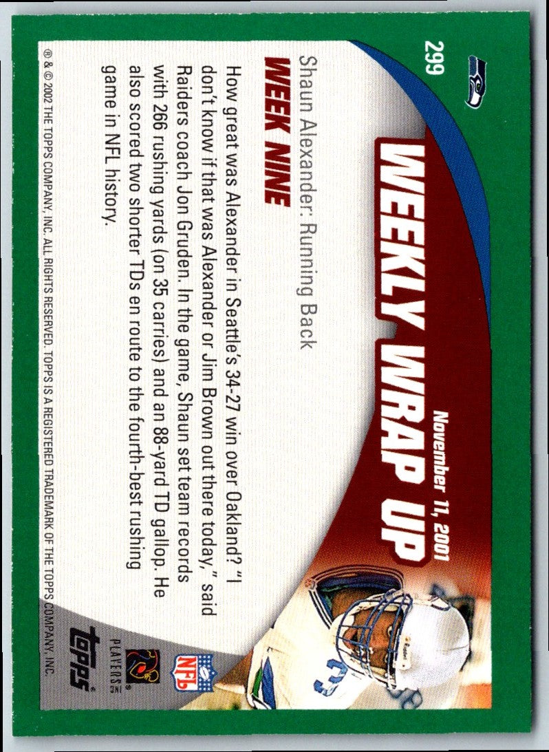 2002 Topps Shaun Alexander