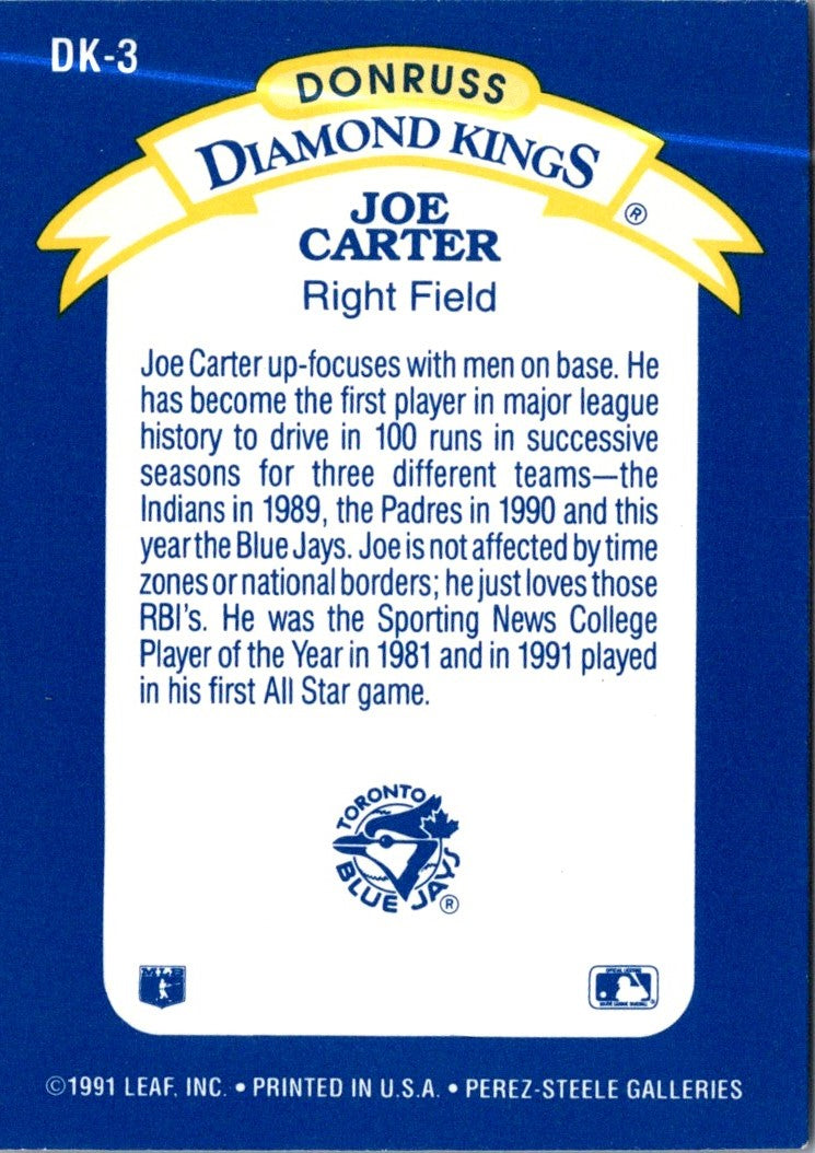 1992 Donruss Diamond Kings Joe Carter