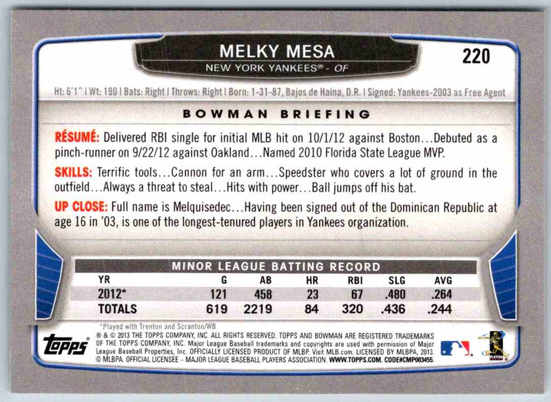 2014 Bowman Melky Mesa