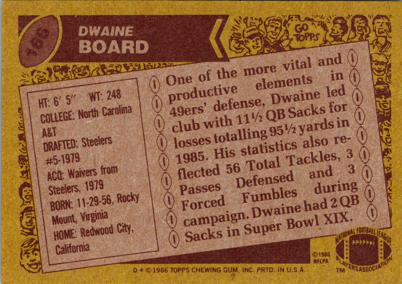 1986 Topps Dwaine Board