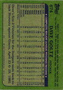 1982 Topps Dave Goltz