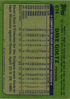 1982 Topps Dave Goltz #674