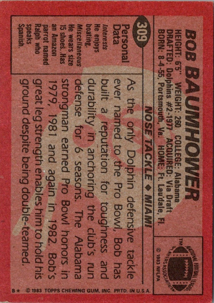 1983 Topps Bob Baumhower