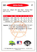 1991 Classic Best Kraft Albany-Colonie Yankees Willie Smith