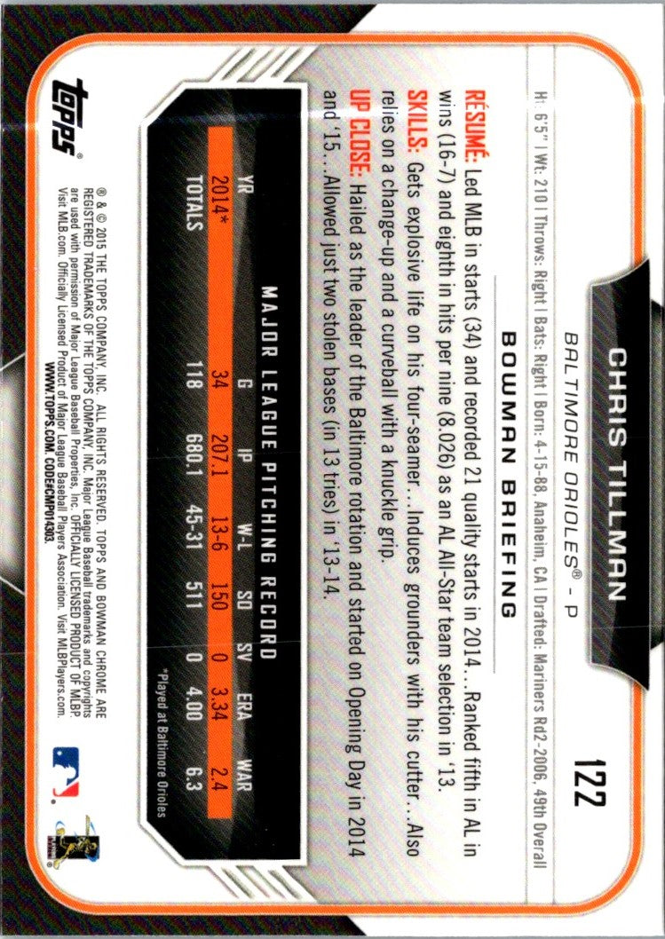 2015 Bowman Chrome Chris Tillman