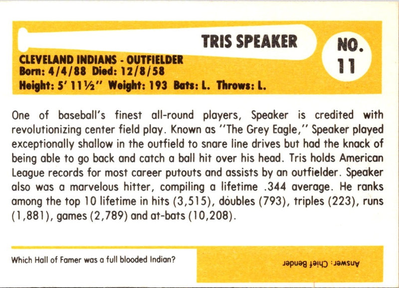 1980 SSPC HOF Tris Speaker
