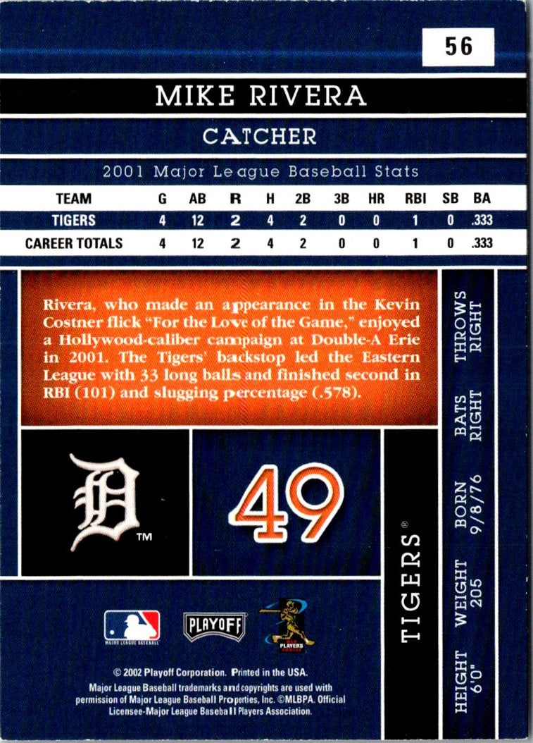 2002 Playoff Absolute Memorabilia Mike Rivera