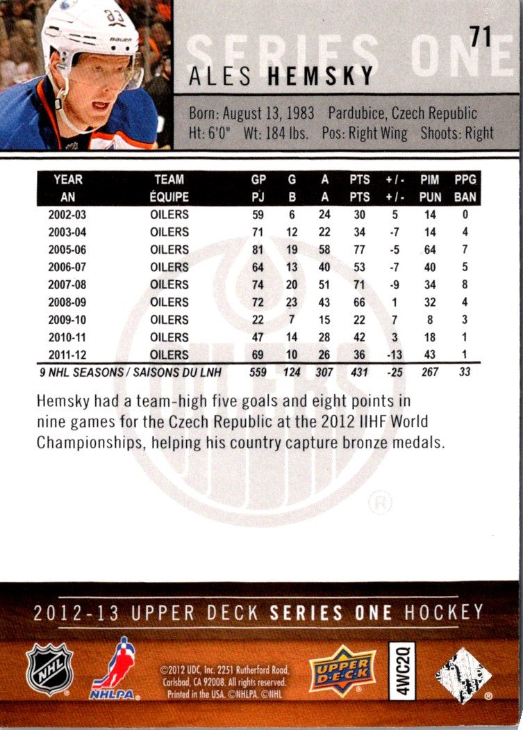 2012 Upper Deck Ales Hemsky