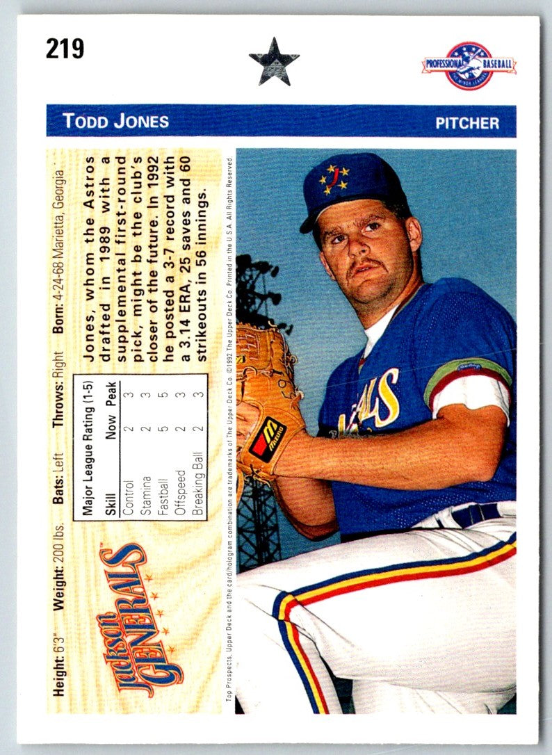 1992 Upper Deck Minors Todd Jones