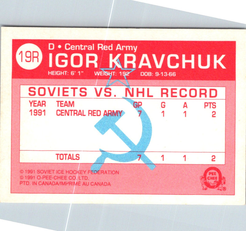 1991 O-Pee-Chee Central Red Army Igor Kravchuk