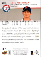 2008 Upper Deck Luis Mendoza #278