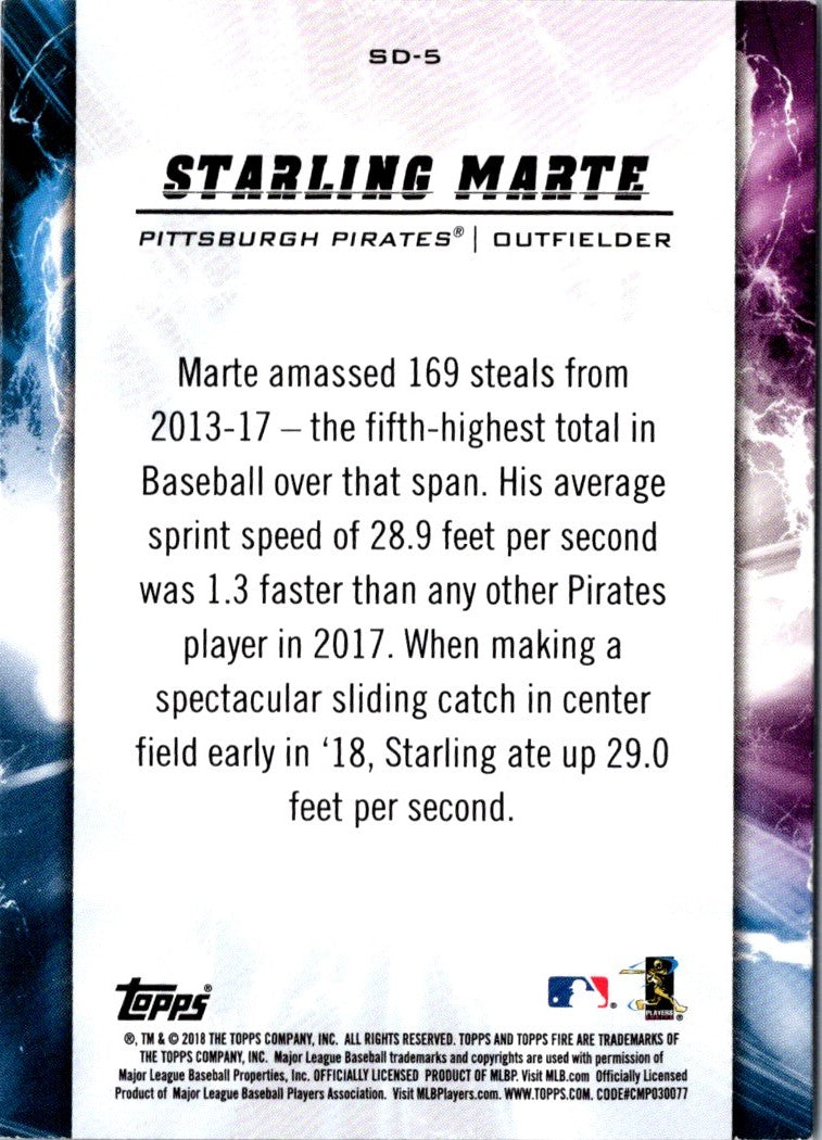 2018 Topps Fire Speed Demons Starling Marte