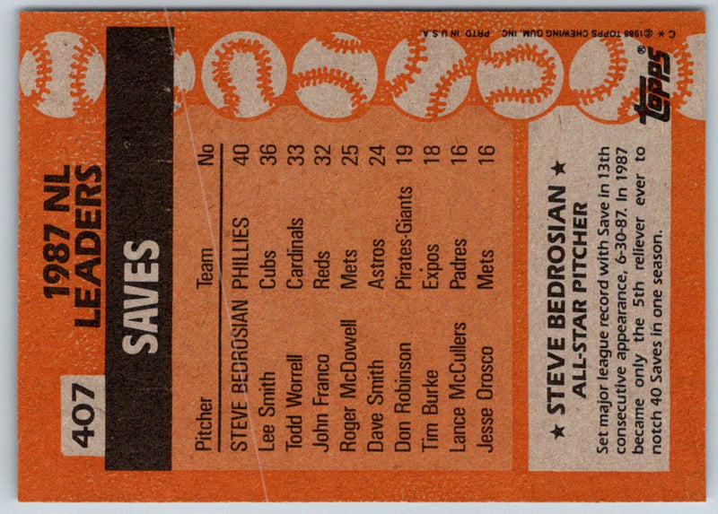 1988 Topps Steve Bedrosian