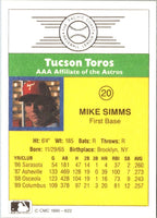 1990 CMC Tucson Toros Mike Simms #20