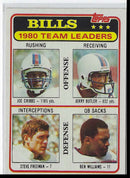1981 Topps Joe Cribbs/Jerry Butler/Steve Freeman/Ben Williams