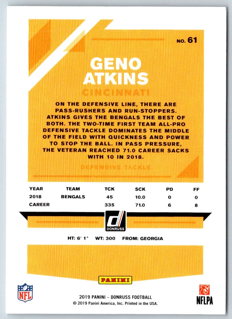 2019 Donruss Geno Atkins